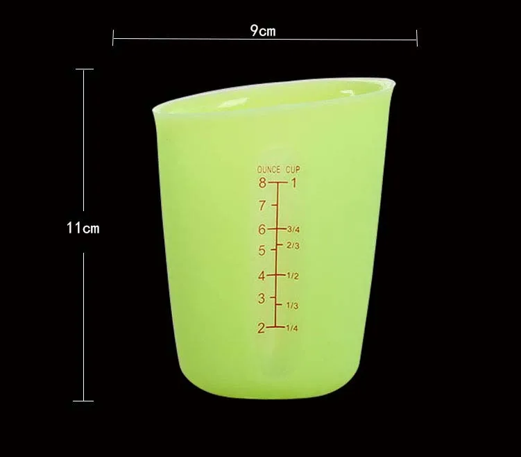 Thick silicone measuring cup with scale Baked heat-resistant Batter dispensing 250ml baking tool |