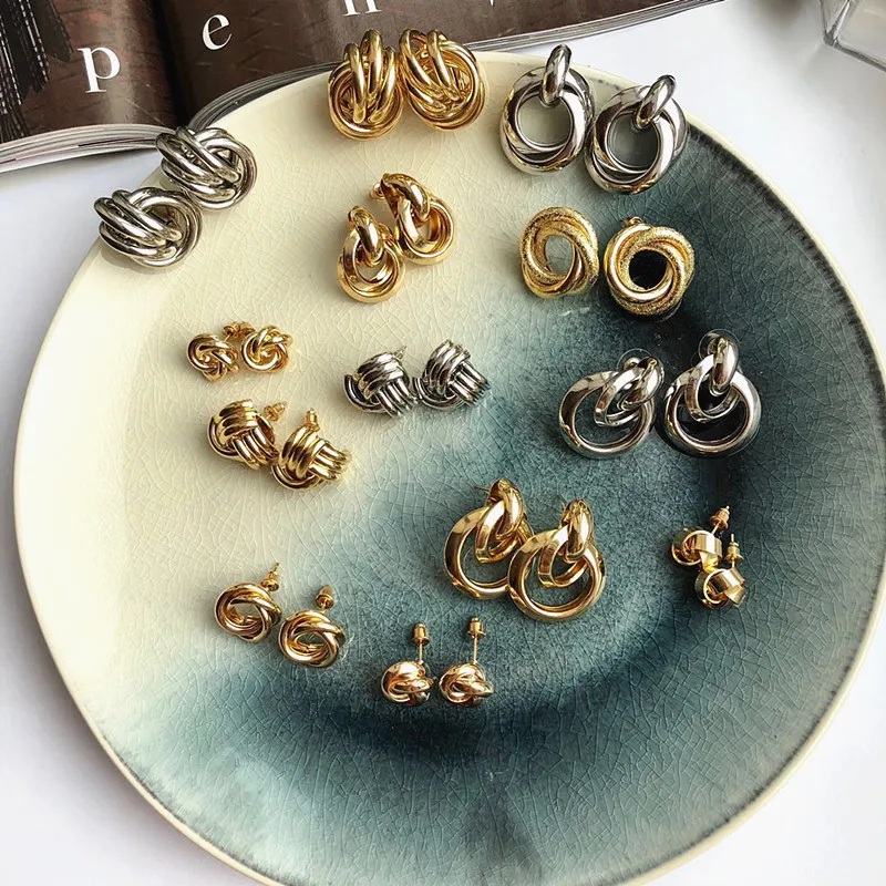 Винтажные серьги капли ZA Maxi золотые серебряные вечерние свадебные модные
