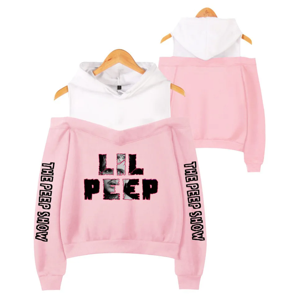 Kpop LIL открытым шоу без бретелек Америка толстовки с капюшоном для женщин уличная