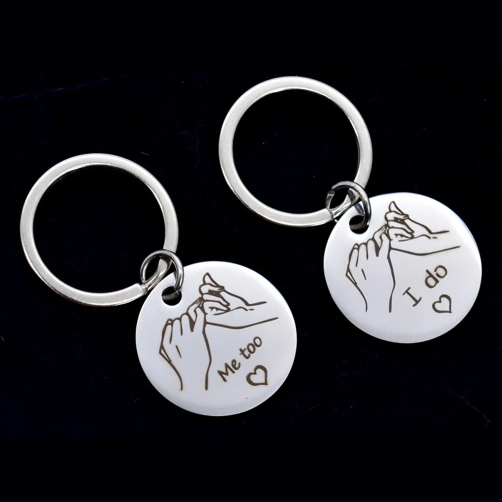 2 шт. пара брелок любовь полированная винтажная нержавеющая сталь I Do Me слишком