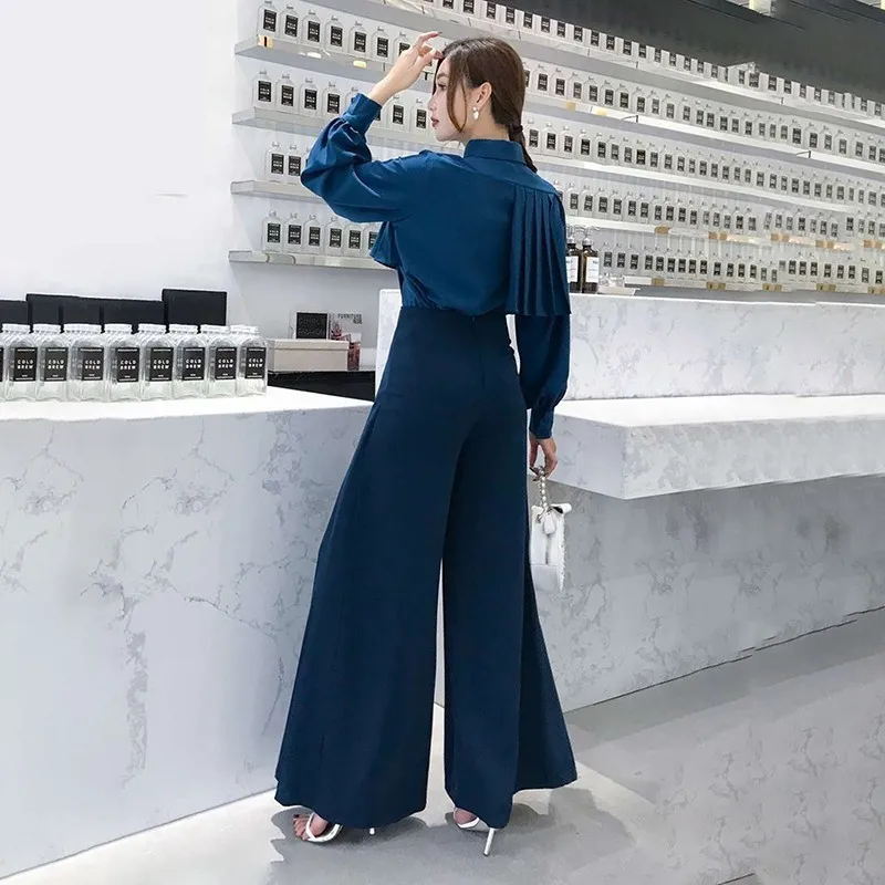 TWOTWINSTYLE Повседневное брюки с широкими штанинами женские пояса нерегулярным