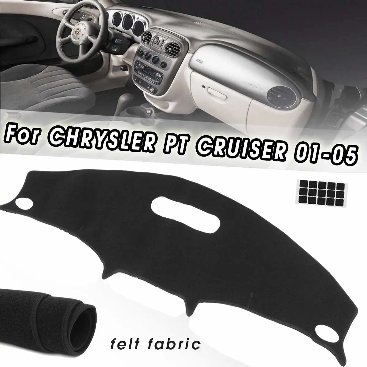 Черный коврик для приборной панели солнцезащитные козырьки Chrysler PT Cruiser 2001 2002 2003