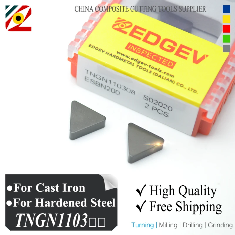 

EDGEV Solid CBN Inserts TNGN110304 TNGN110308 TNGN TNMN Supper Hard Tools Lathe Cutter Machining Hardend Steel