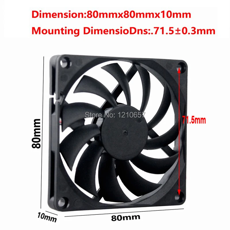 10 шт./партия охлаждающий вентилятор Gdstime 8010S 80 мм 80x80x10 8 см DC 12 В 2P|heatsink and fan for cpu|heatsink