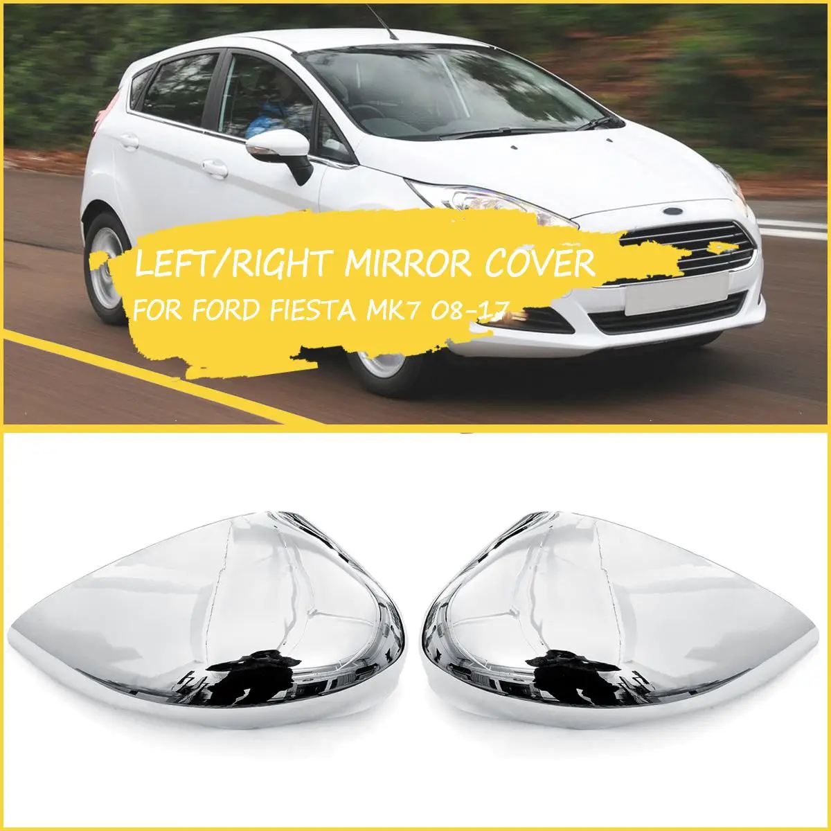 Хромированная Крышка для зеркала заднего вида Ford FIESTA MK7 2008 2009 2010 2011 2012 2013 2014