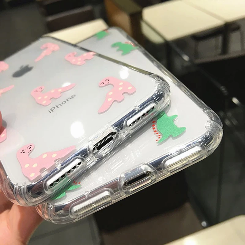 Милый мультяшный чехол LOVECOM с динозавром для телефона iPhone 12 11 Pro Max Mini XS XR X 7 8 6S Plus