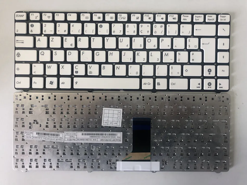 FR Французская клавиатура для ASUS U36 U36J U36JC U36S U36SG U36R черно-белая без рамки раскладка