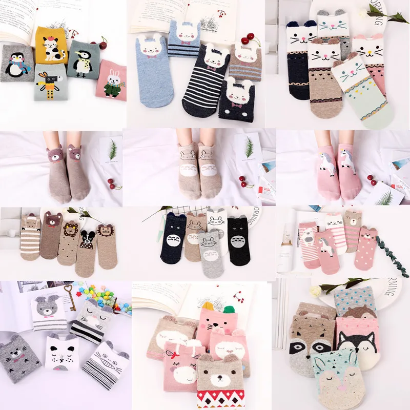 Модные милые короткие женские носки ws185 с рисунком героев мультфильмов 1 пара = 2