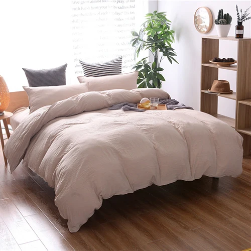 EBEIZZI 2-3pcs 2019 New Style Pure Color Washed Cotton Brand Production Pastoral Fashion Bedding Bed Duvet Cover | Дом и сад