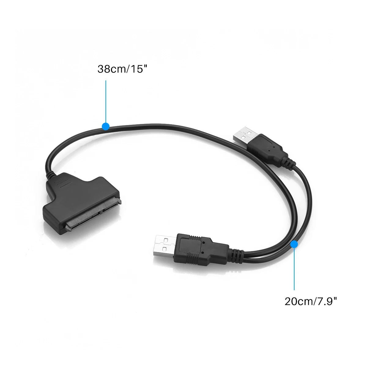 FORNORM двойной USB Кабель адаптер для 2 5 &quotSATA жестких дисков 3 0 SATA 15 + 7 Pin к