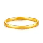 Новое твердое кольцо из 24-каратного желтого золота женское гладкое кольцо Luck 1,5 мм W Размер США: 6 1,27g