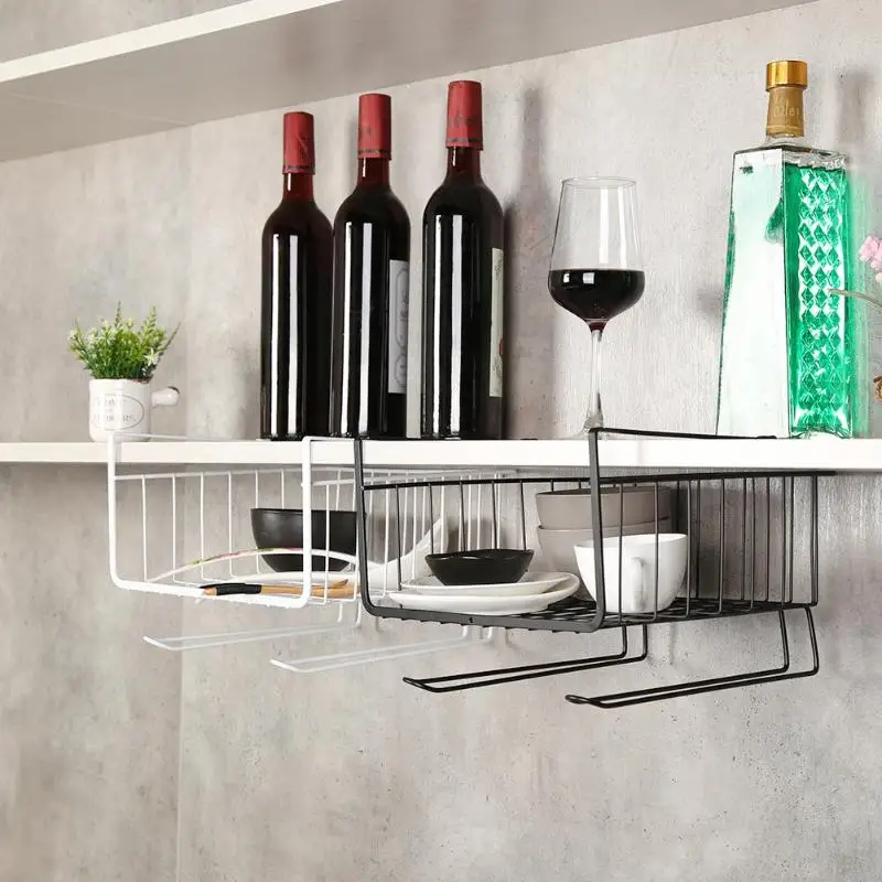 

Kitchen Bathroom Cupboard Cabinet Compartment Hanging Holder Storage Rack Kitchen Storage Organization