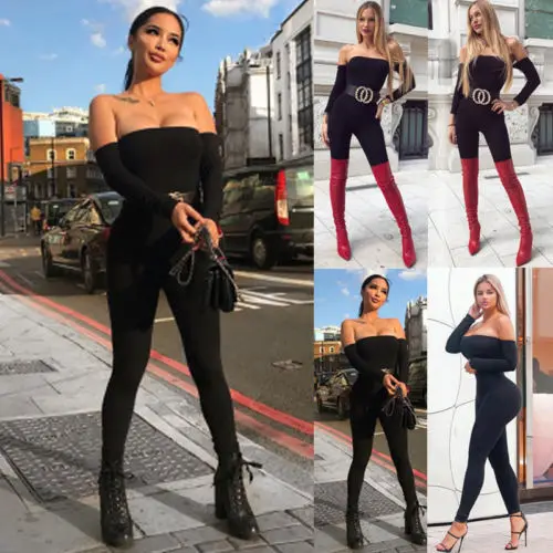 Пикантные Для женщин боди без бретелек Bodycon Клубная одежда черный