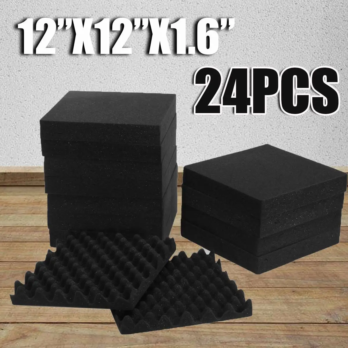 24 шт. 300x300x40 мм Звукоизоляционная пена акустическая для обработки звука студийная