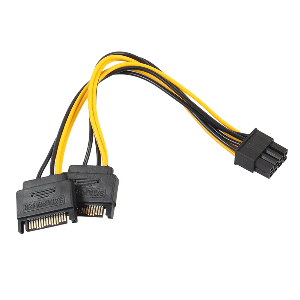 Двойной 15Pin SATA к PCI E 8 контактный кабель PC компьютер Видеокарта шнур питания| |