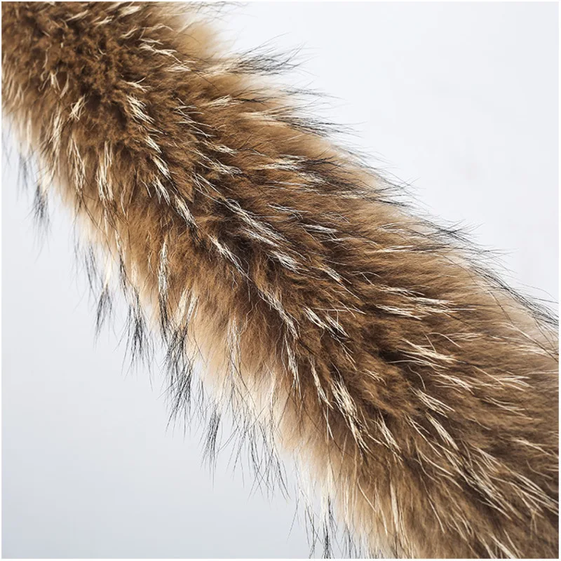 

100% Real Fur Collar For Parkas Coats Women Winter Coat 100% Real Natural Raccoon Fur Winter Warm Neck Warmers