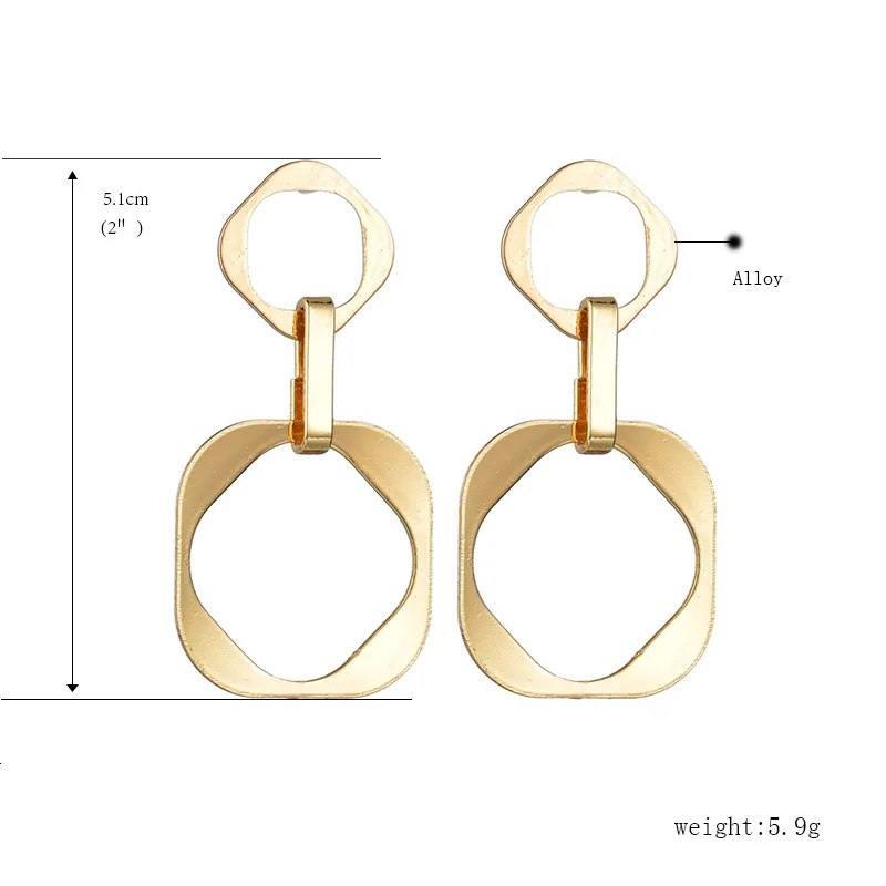 Женские серьги-подвески золотистого цвета с геометрическими полыми цветами