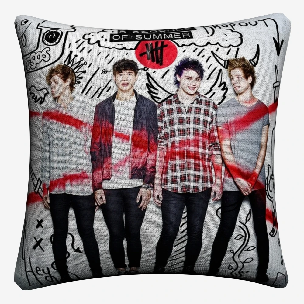 5sos Красивая музыкальная повязка Декоративная Подушка Чехол для дивана 45x45 см