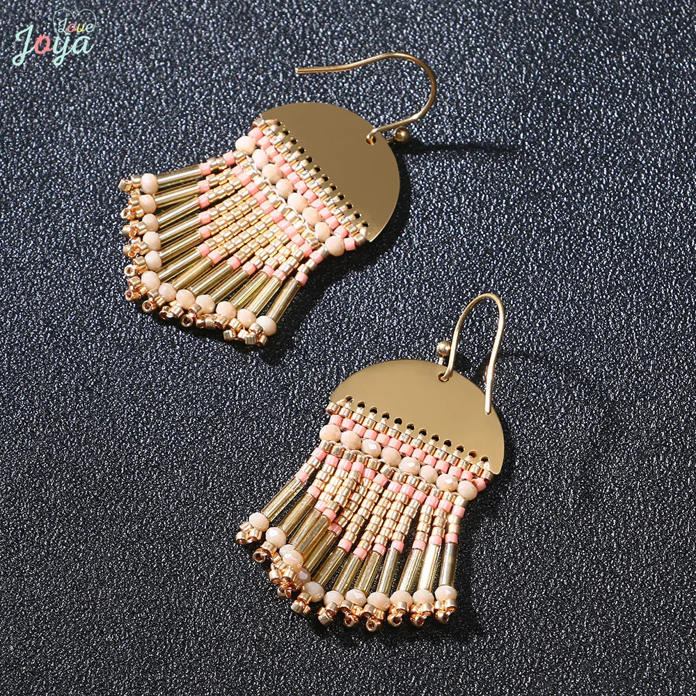 Badu серьга Boho для женщин полукруглые серьги с кисточками из нержавеющей стали