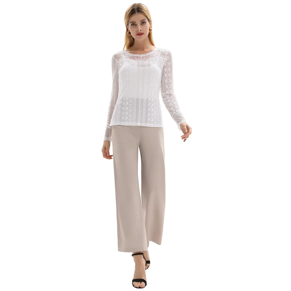 Женская сетчатая Прозрачная Кружевная Клубная блуза с длинными рукавами