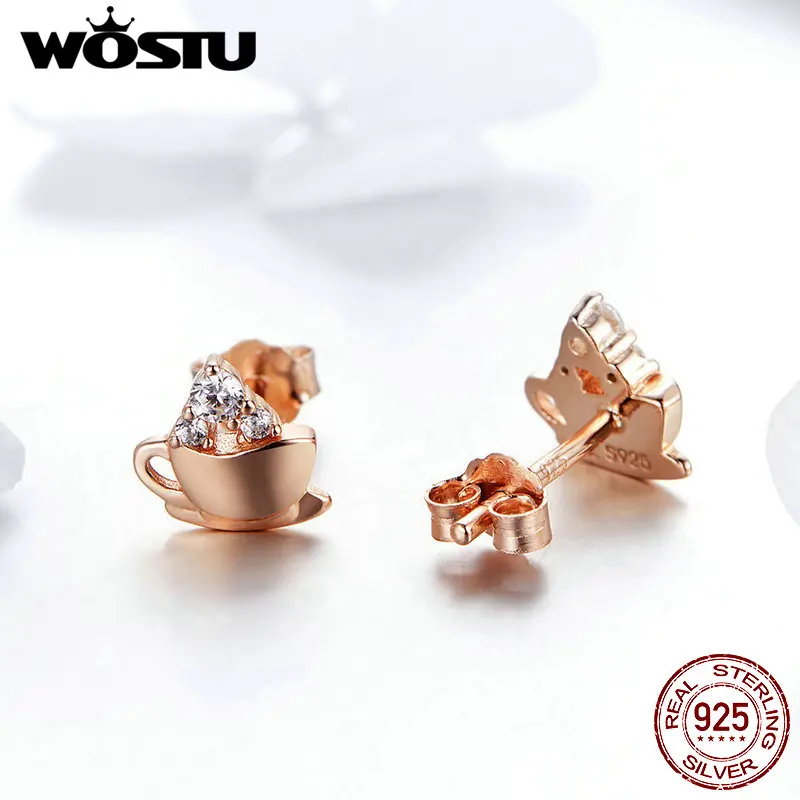 Женские серьги гвоздики WOSTU из стерлингового серебра 925 пробы модные