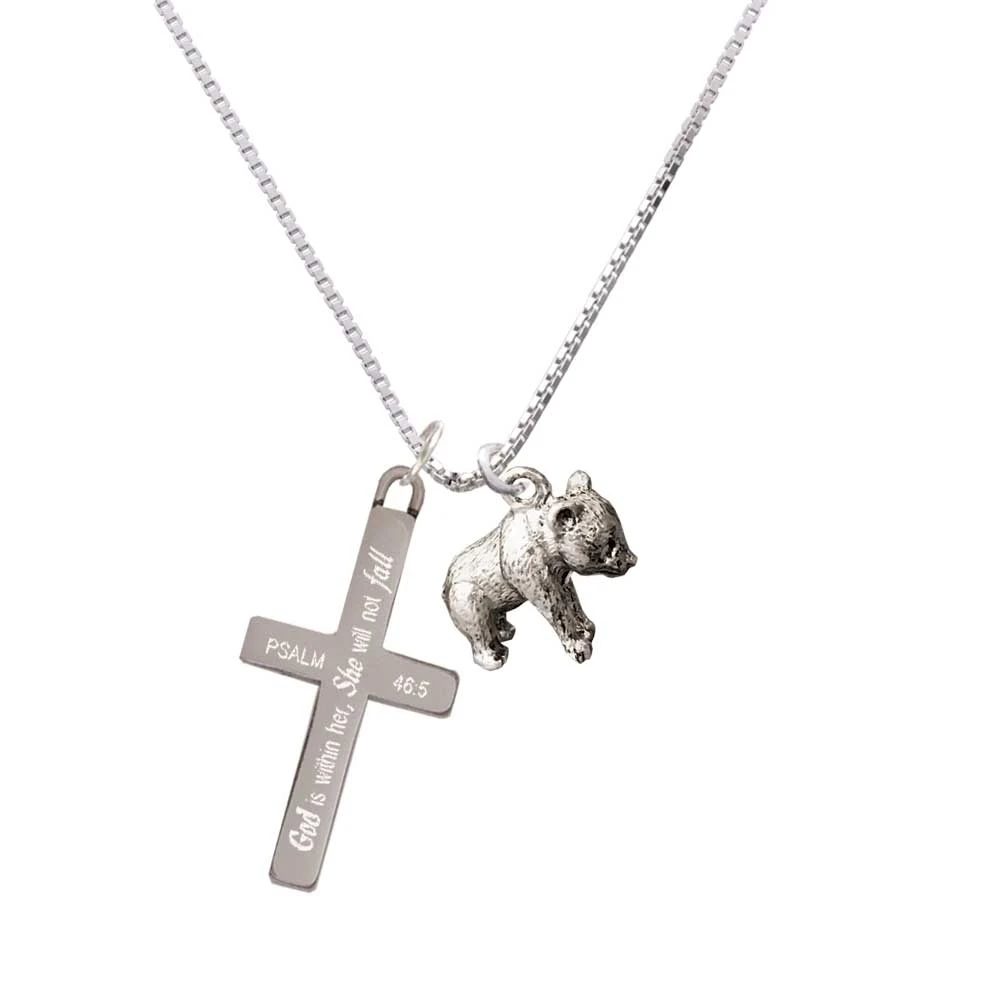 Панда медведь стоя-она не будет падать-крест ожерелье | Украшения и аксессуары