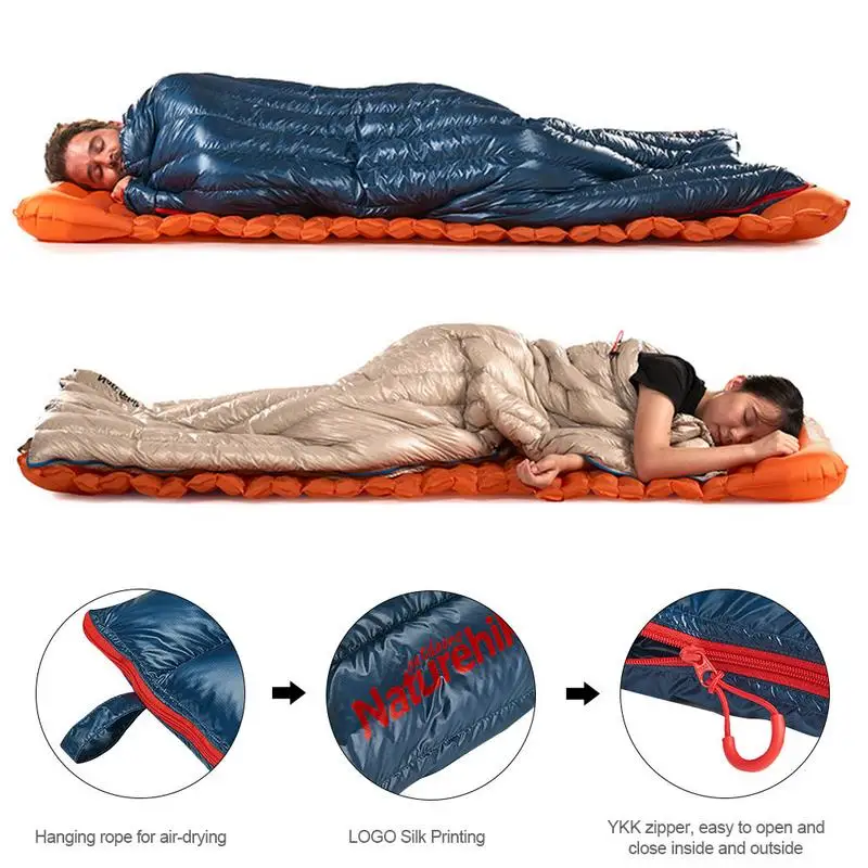 Пуховый спальный мешок легкий конверт теплый комбинированный для взрослых