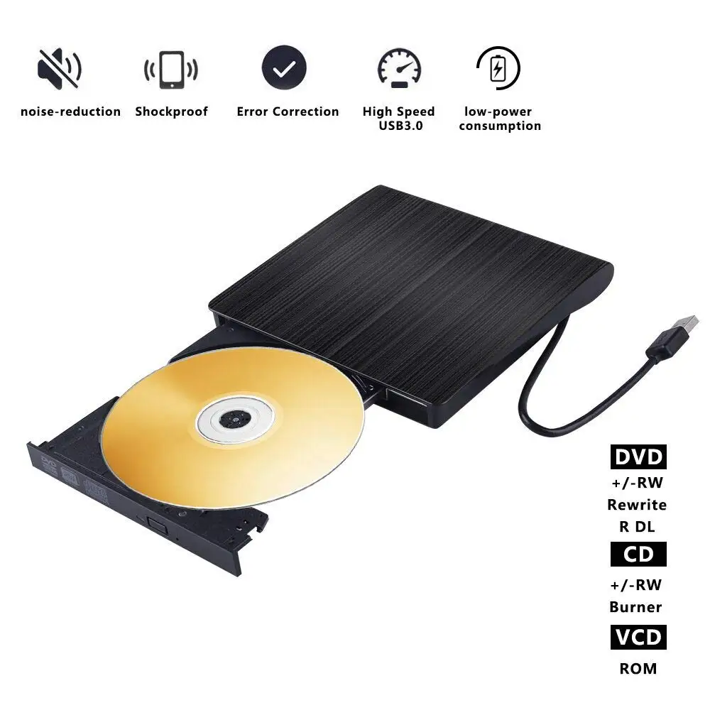 Внешний Cd Dvd привод с чехол Usb 3 0 Оптический портативный тонкий Rw Rom проигрыватель