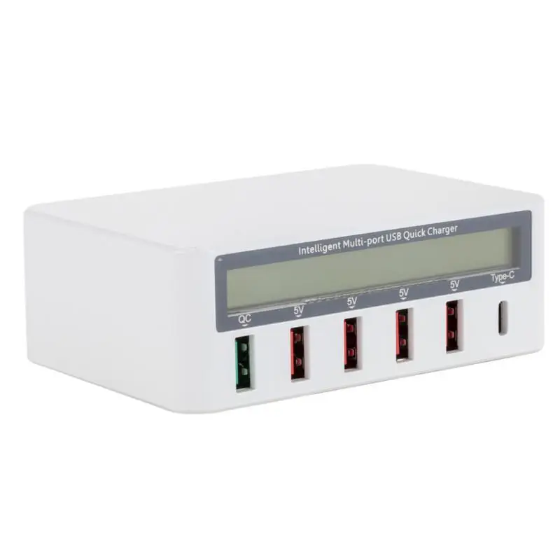 DSstyles 5 портов USB QC 3 0 быстрое зарядное устройство ЖК дисплей напряжения тока для