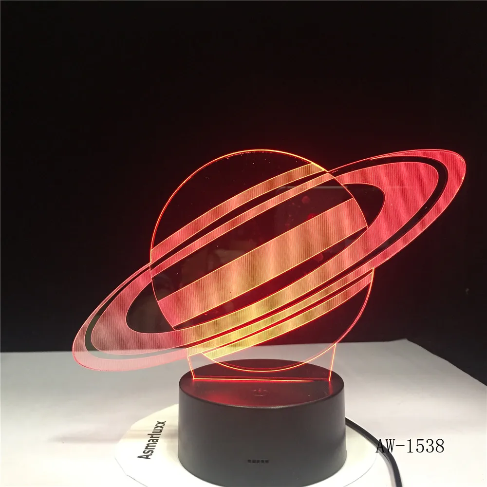 Сатурн настольная лампа USB LED 3D огни 7 видов цветов Новинка ночник как детские