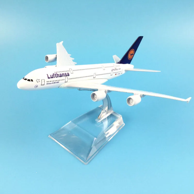 16 см самолет модель Lufthansa Аэробус 380 с трёхмерными чертёжами литой металлический