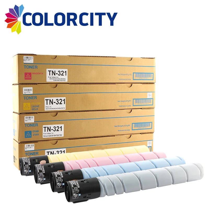4 вида цветов совместимый тонер картридж TN321 TN 321 для KONICA MINOLTA BIZHUB C224 C284 C364 C224e C284e C364e