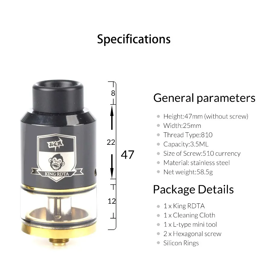 Испаритель COIL FATHER RDTA Style 810 RDA RTA емкость 3 5 мл бак 25 мм для электронной сигареты