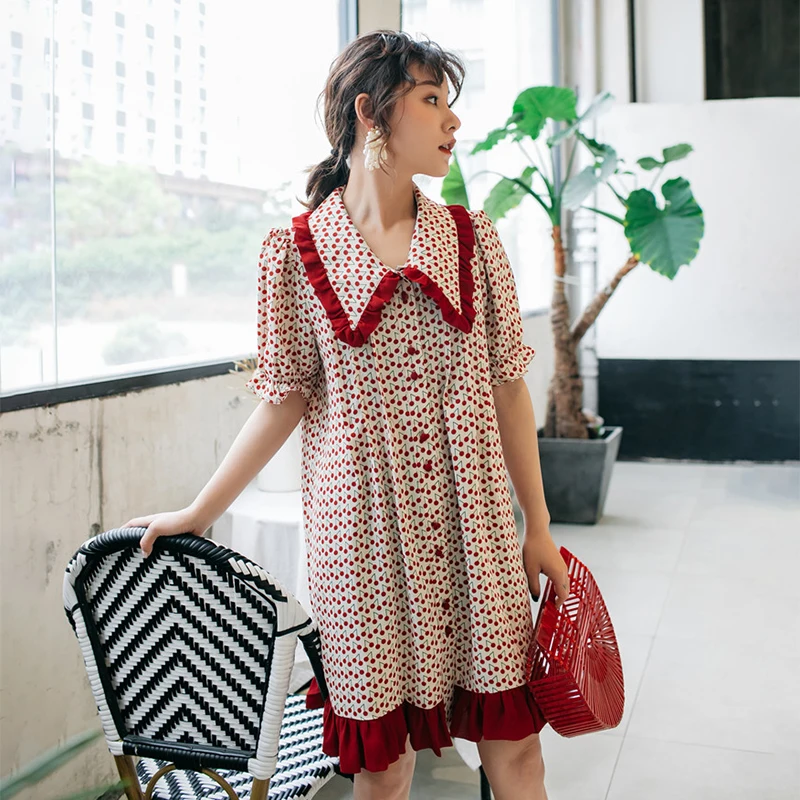 Женское мини-платье с принтом VGH летнее свободное платье-Русалка на пуговицах