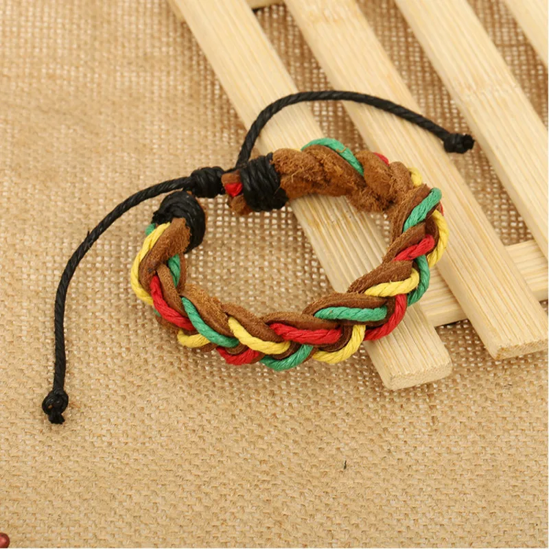 Weave Leather Hemp Rope couple charms charm Bracelet femme men jewelry Gothic bracelets for women boho | Украшения и аксессуары