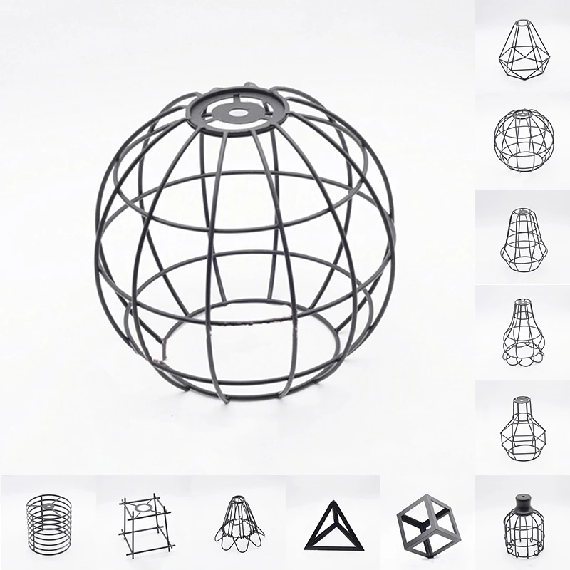 Винтажный подвесной светильник защитная проволочная клетка Потолочный абажур |