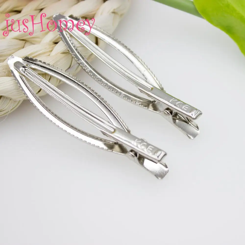 30PCS 75mm Silver Tone Oval Alligator Hair Clips Single Prong Metal Barrette for Craft Ribbon Bow DIY Accessory | Дом и сад