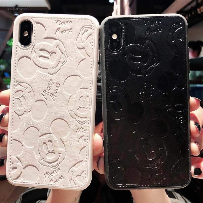 Чехол с мышкой для iPhone XS MAX XR X 7 8 Plus 6 S 5 5S 5SE чехлы из кожи Розовая пантера