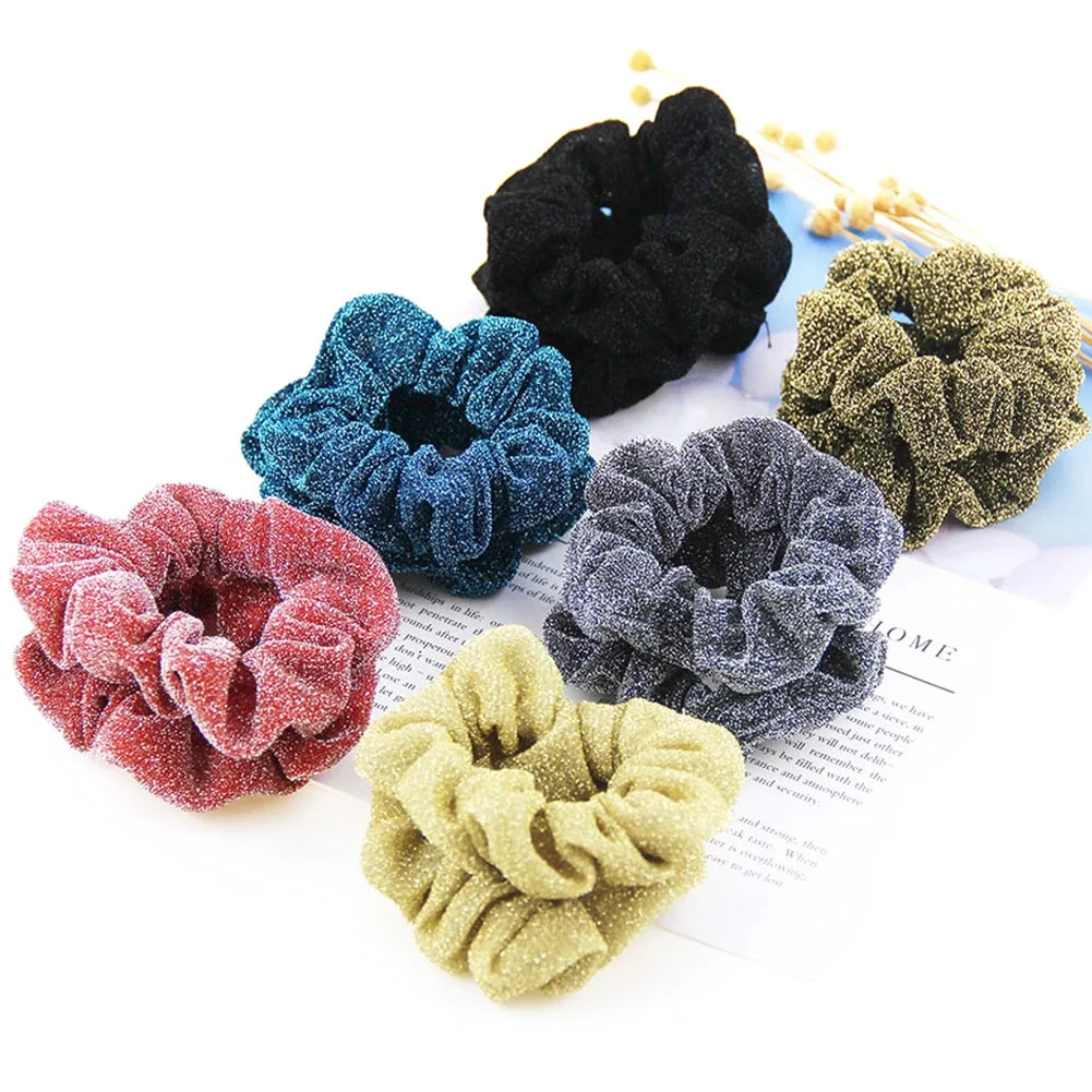 2018 женские зимние блестящие резинки для волос заколка держатель конского хвоста