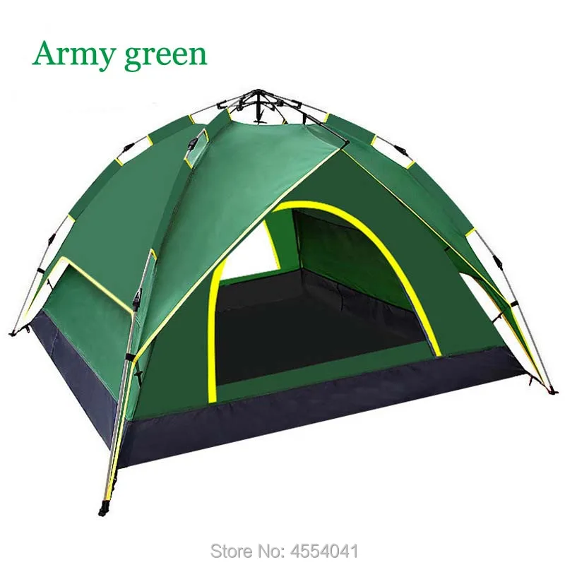 

Outdoor 3-4 person extra-large spring double-deck fast-opening automatic windproof tent
