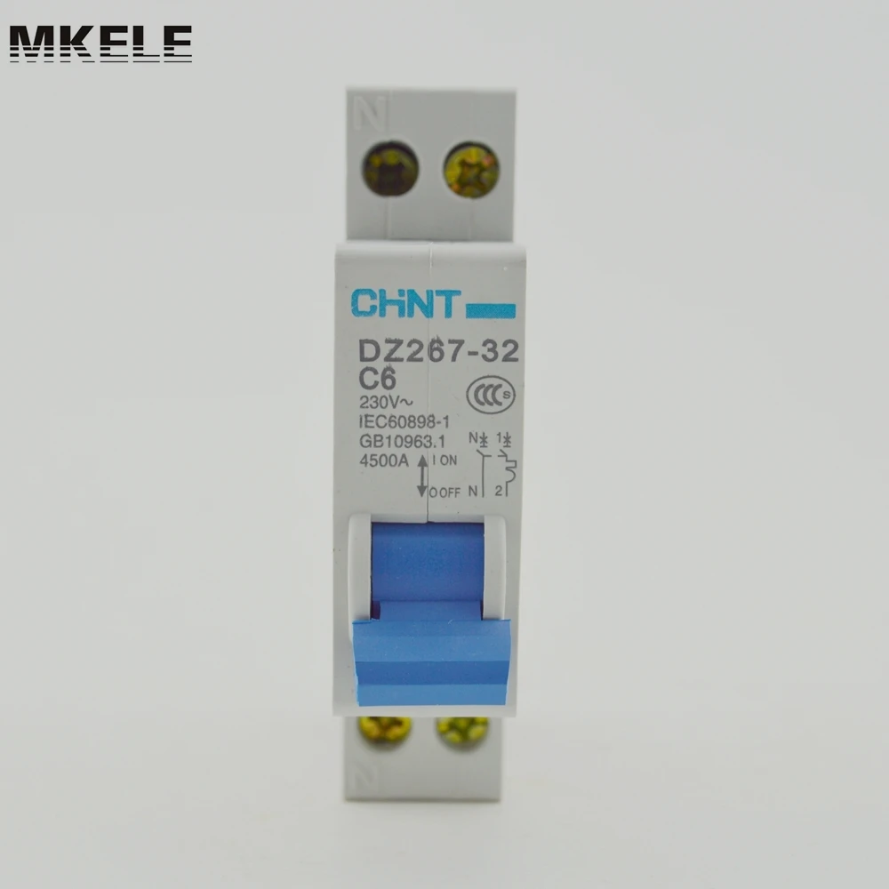 

CHINT miniature circuit breaker DZ267-32 1P+N C6 Mini Circuit Breaker