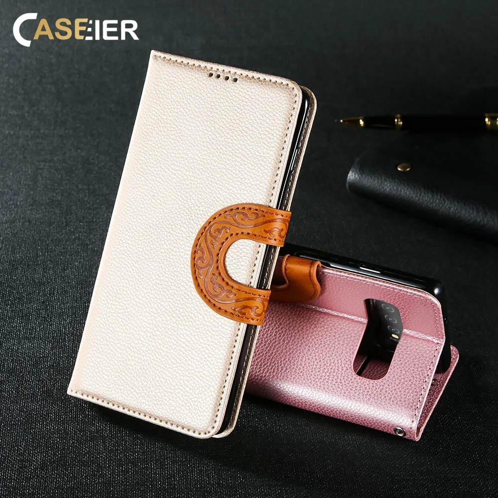Чехол CASEIER с отделением для карт сумки Samsung Note 8 9 S8 S9 S10 E Plus S7 Edge кожаный чехол Galaxy A7