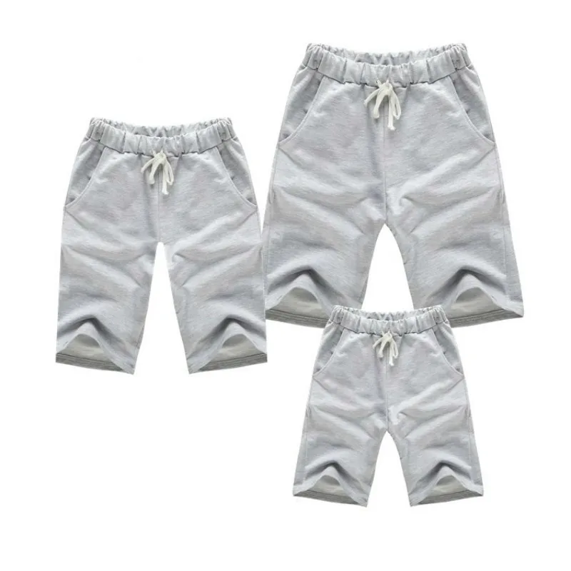 Семейные одинаковые шорты мужские брюки до колена хлопковые пляжные штанишки