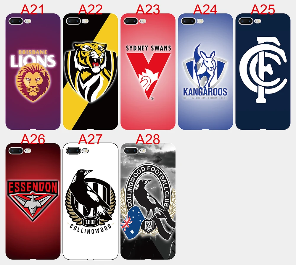 For Samsung Galaxy S9 S8 Plus S7 Edge S6 case Print pattern AFL teams Logo soft TPU Phone cases | Мобильные телефоны и