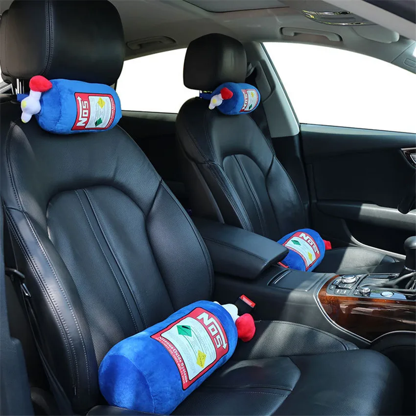 Плюшевая подушка NOS из оксида азота в бутылке подголовник для автомобиля JDM