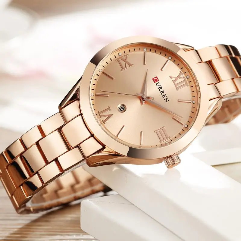 CURREN золотые часы женские 9007 сталь браслет Relogio Feminino Montre Femme|Женские часы-браслеты|