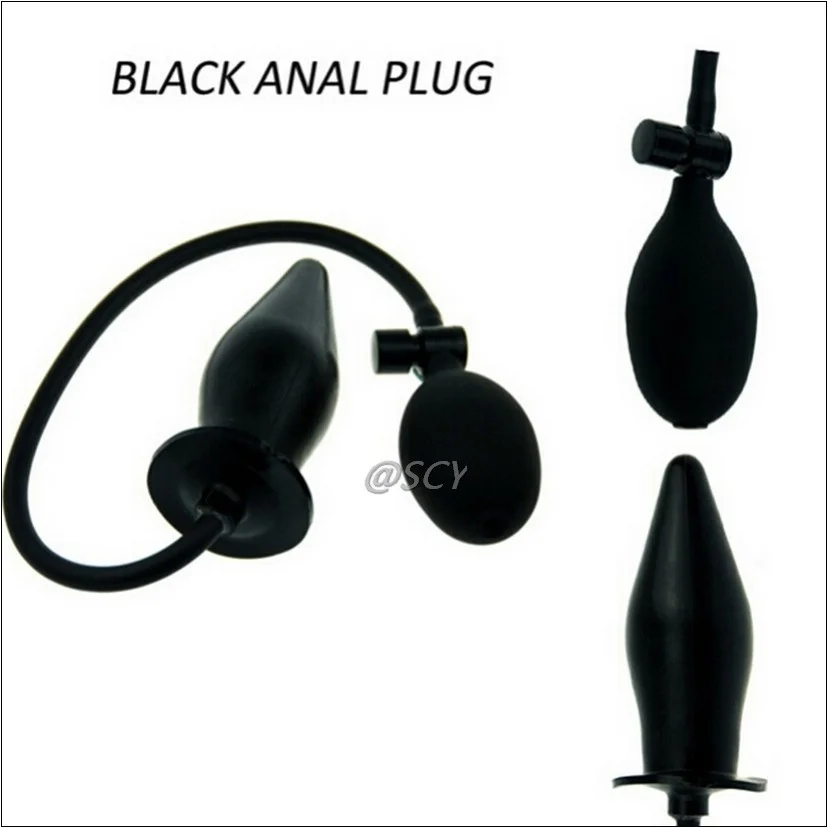 Sex Black Pneumatic Vibration Butt Plug Massager Expansion Inflatable Toy Dropshipping | Красота и здоровье