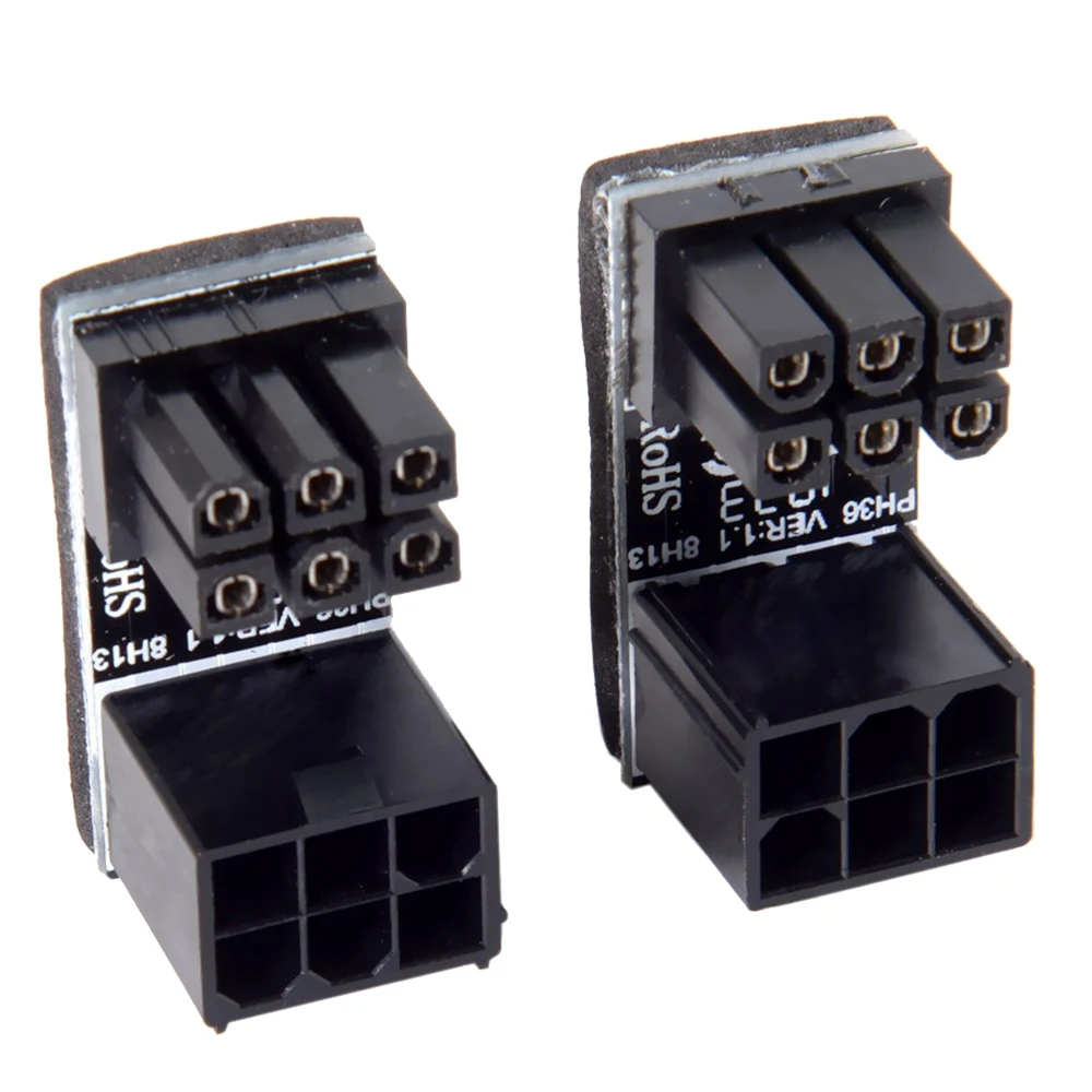 Atx 6pin Female To Male 180 Degree Angled Power Adapter For Desktops Image Card | Компьютеры и офис