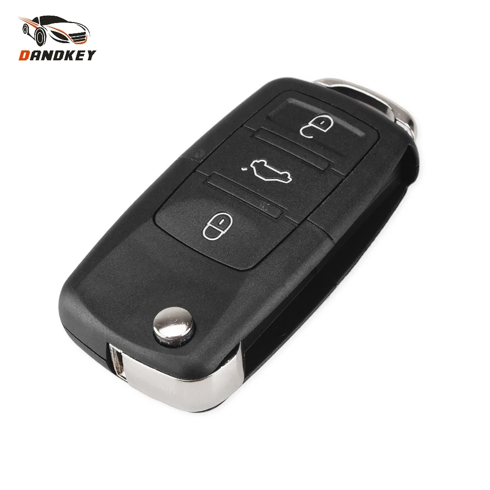 Dandkey откидной складной чехол для ключа 3 кнопки Volkswagen VW MK4 Bora Golf 4 5 6 Passat Polo камера