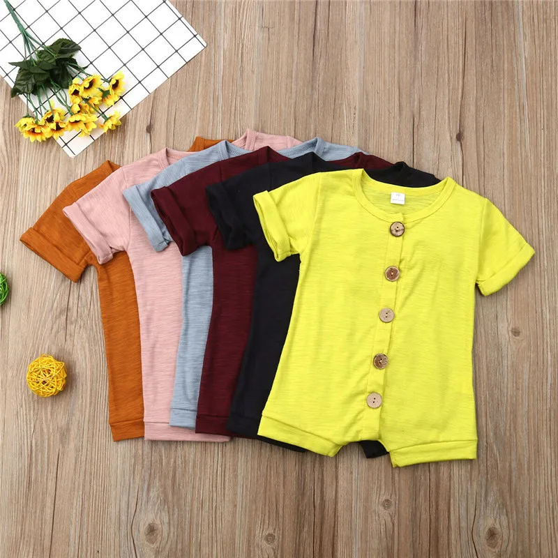 Новинка Хлопковый Летний комбинезон для новорожденных девочек и мальчиков